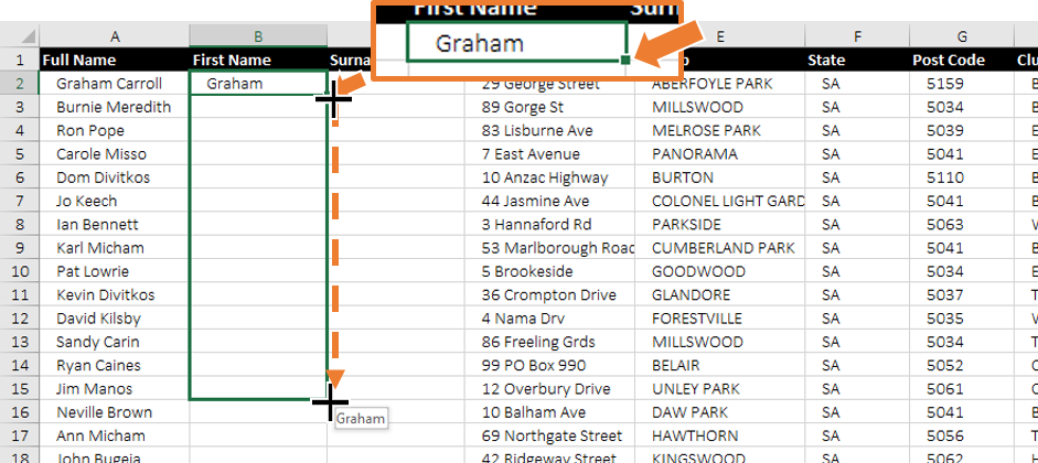 How Can I Separate The Words In A Cell Without Using Text to columns In 