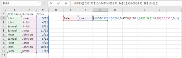 How can I do a VLOOKUP using 2 cells for the Lookup Value and 2 lookup ...